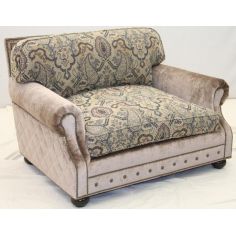 CHAIRS, Leather, Upholstered, Accent High End Tea and Sugar Chair and a Half