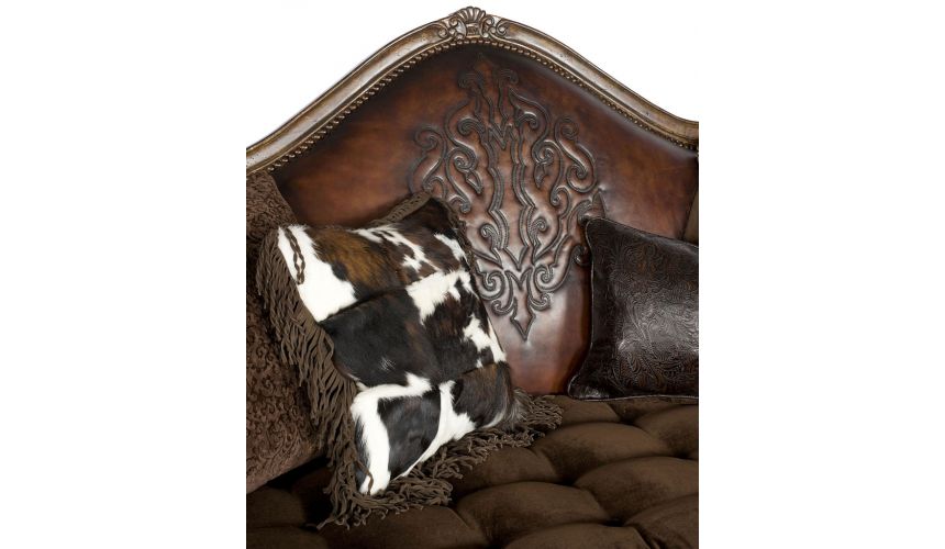 Western embossed Leather Sofa