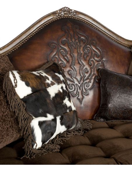 Western embossed Leather Sofa