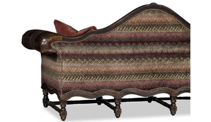 SOFA, COUCH & LOVESEAT Wooden Camelback Sofa