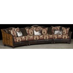 Luxury Leather & Upholstered Furniture Two tone Brown leather sectional