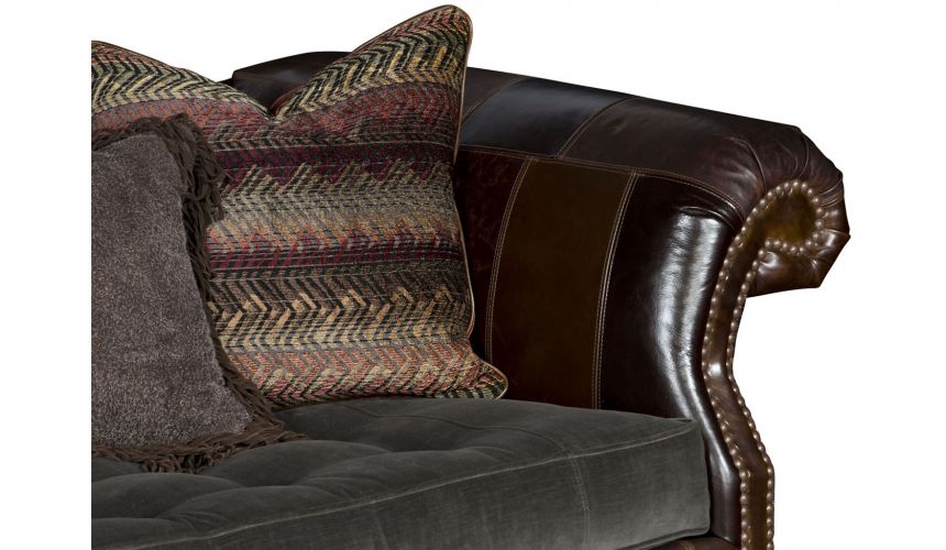 SOFA, COUCH & LOVESEAT Wooden Camelback Sofa