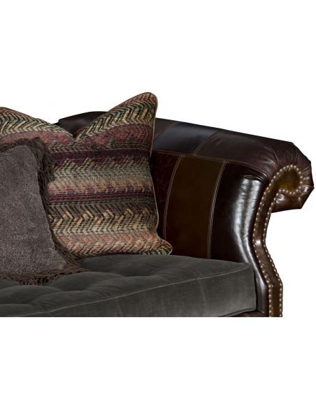 SOFA, COUCH & LOVESEAT Wooden Camelback Sofa