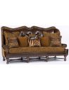 Luxury Leather & Upholstered Furniture Curved High Back Brown Leather Sofa