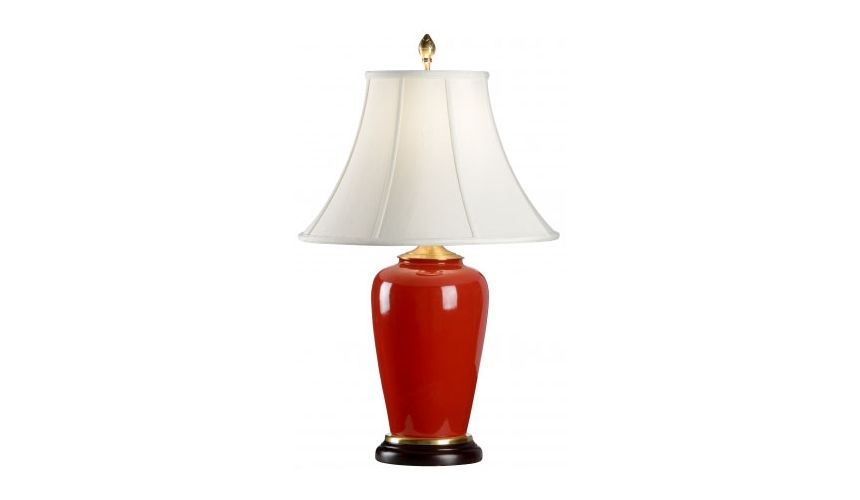 Lighting Bold Red Porcelain Lamp