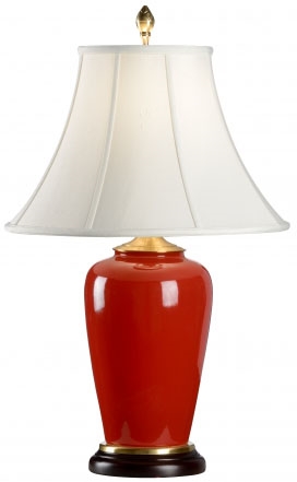 Lighting Bold Red Porcelain Lamp