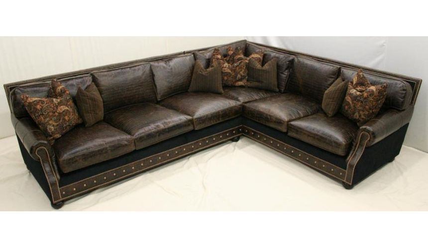 Brown Leather Left Arm Sofa