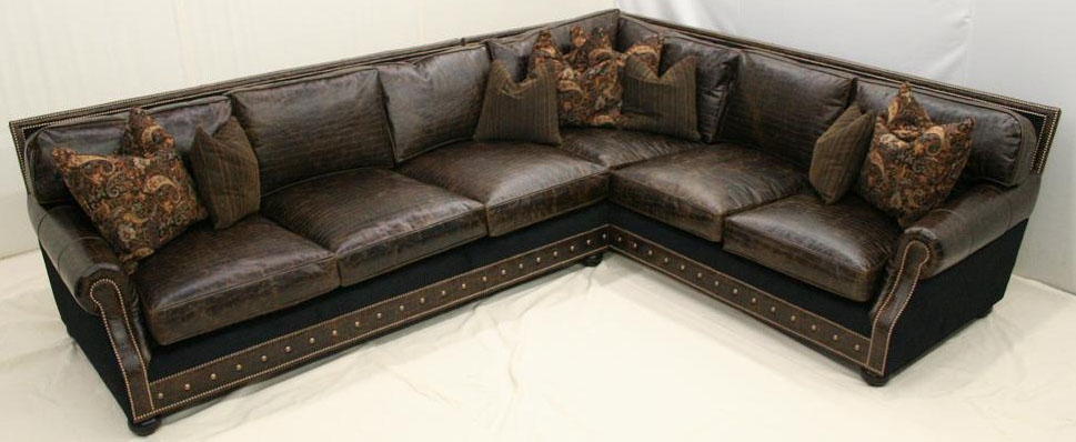 Brown Leather Left Arm Sofa
