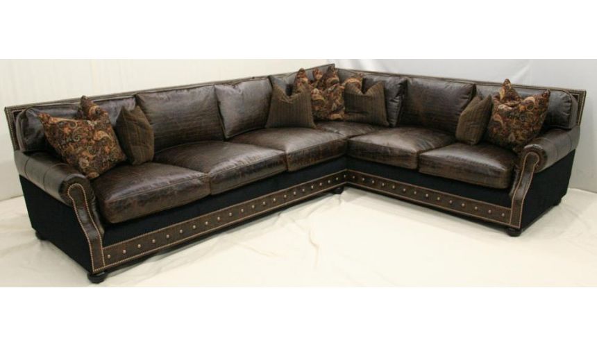 Brown Leather Left Arm Sofa