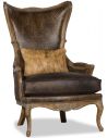 Luxury Leather & Upholstered Furniture Vintage Looking Wooden Arm Chair