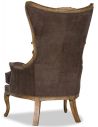 Luxury Leather & Upholstered Furniture Vintage Looking Wooden Arm Chair