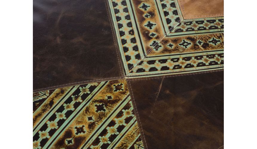 Luxury Leather & Upholstered Furniture Patchwork Leather Ottoman