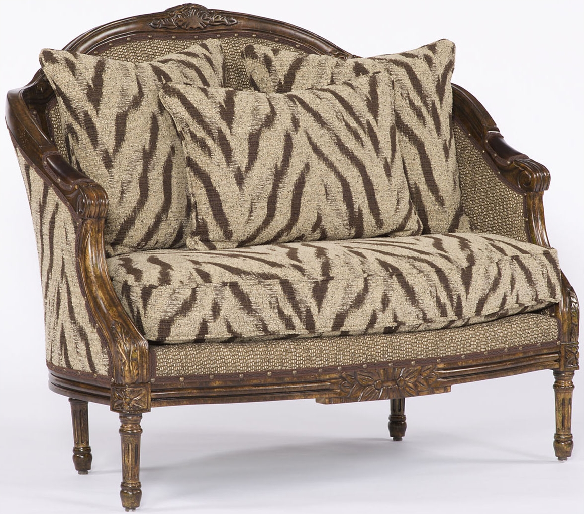 Luxury Leather & Upholstered Furniture Cream and Brown Jungle Settee