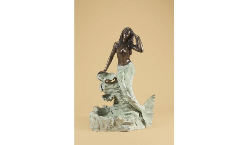 Decorative Accessories Home Luxurious Accents Mermaid on Rock Fountain