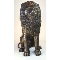 Decorative Accessories Home Tabletop Decor Sitting Lion Pair Bronze