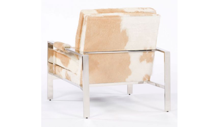 Modern style hair on hide accent chair. BLONDE