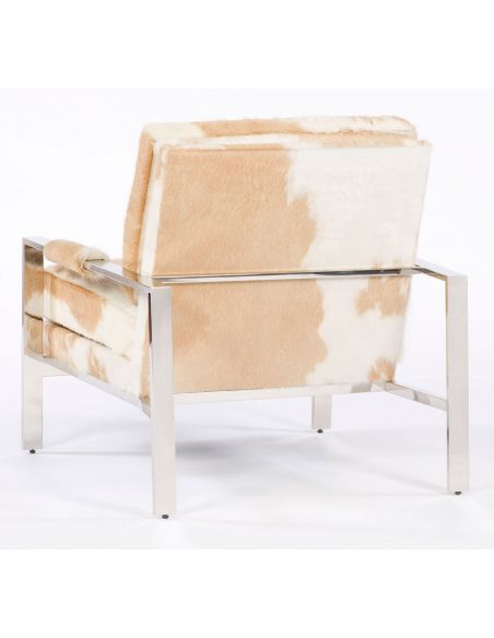 Modern style hair on hide accent chair. BLONDE