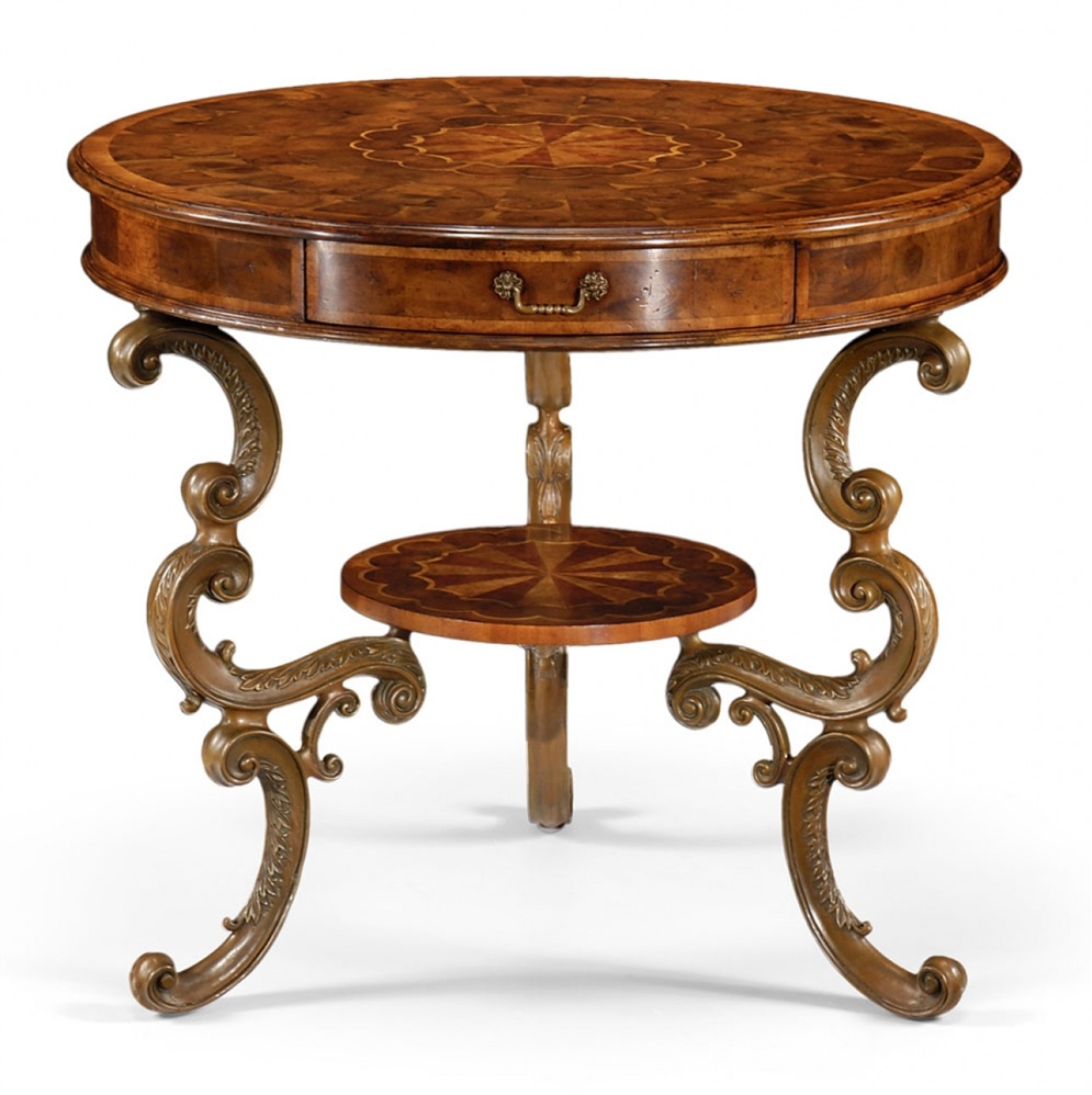 Round & Oval Side Tables Accent table cast brass base. Rococo style