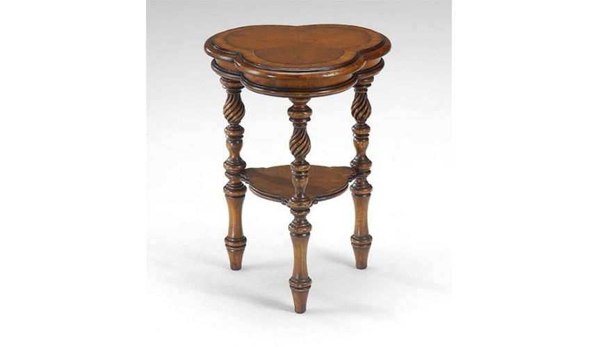Round & Oval Side Tables Accent-table-inlaid-top