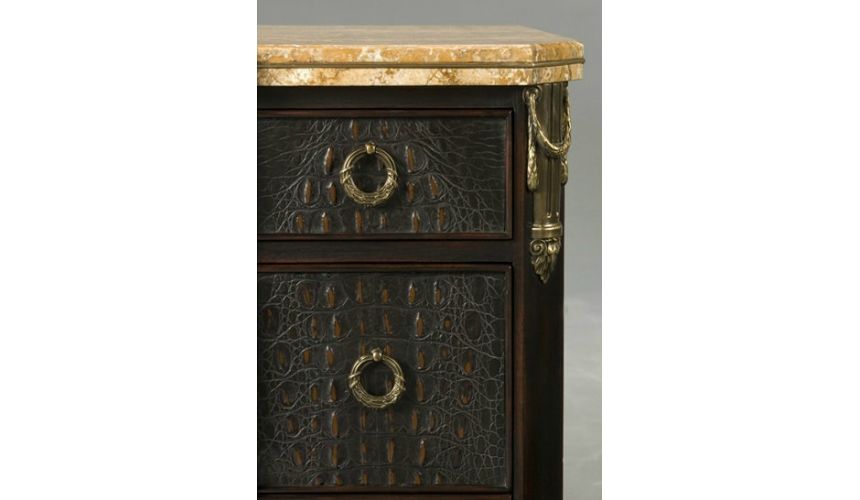 Chest of Drawers Gator, alligator skin chest of drawers. High style luxury furniture.