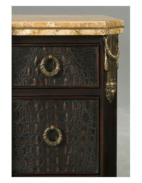 Chest of Drawers Gator, alligator skin chest of drawers. High style luxury furniture.
