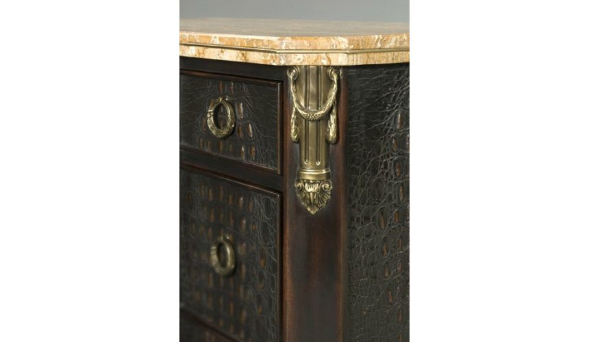 Chest of Drawers Gator, alligator skin chest of drawers. High style luxury furniture.