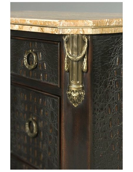 Chest of Drawers Gator, alligator skin chest of drawers. High style luxury furniture.