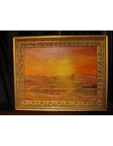 Sunset Sail original oil paintings, Artist  Anne-Marie Debuissert