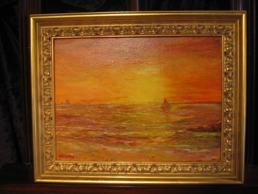 Original Oil Paintings By Artist: Anne-Marie Debuissert Sunset Sail original oil paintings, Artist Anne-Marie Debuissert