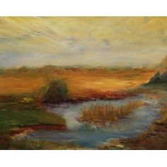 Original Oil Paintings By Artist: Anne-Marie Debuissert Peaceful Pond original oil paintings