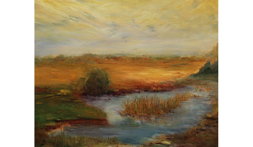 Original Oil Paintings By Artist: Anne-Marie Debuissert Peaceful Pond original oil paintings