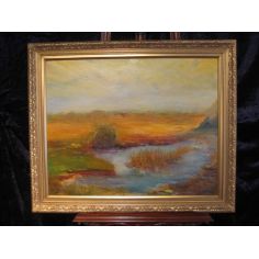 Original Oil Paintings By Artist: Anne-Marie Debuissert Peaceful Pond original oil paintings 2