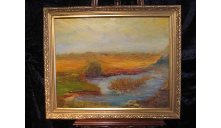 Original Oil Paintings By Artist: Anne-Marie Debuissert Peaceful Pond original oil paintings