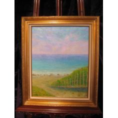 Original Oil Paintings By Artist: Anne-Marie Debuissert Greenhill Beach Roses original oil paintings