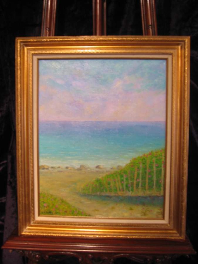 Original Oil Paintings By Artist: Anne-Marie Debuissert Greenhill Beach Roses original oil paintings