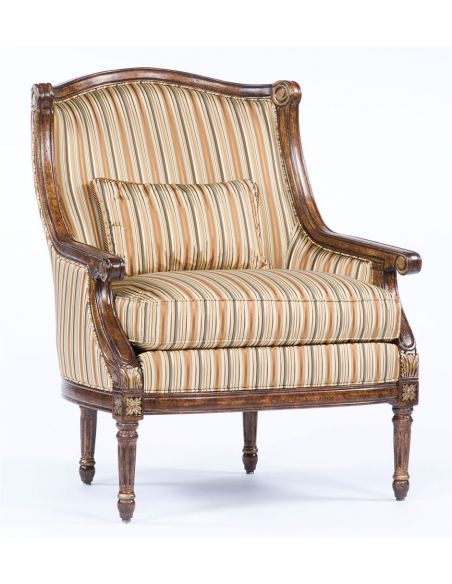 American home furniture and furnishings. Cool striped accent chair.  70