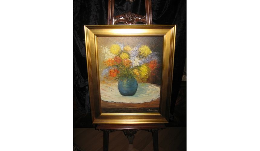 Original Oil Paintings By Artist: Anne-Marie Debuissert Canvas print Splashy Bunch of Flowers