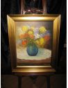Original Oil Paintings By Artist: Anne-Marie Debuissert Canvas print Splashy Bunch of Flowers