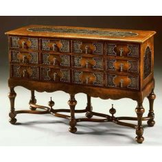 Chest of Drawers Twelve drawers with poplar burl chest of drawers. The original William and Mary.