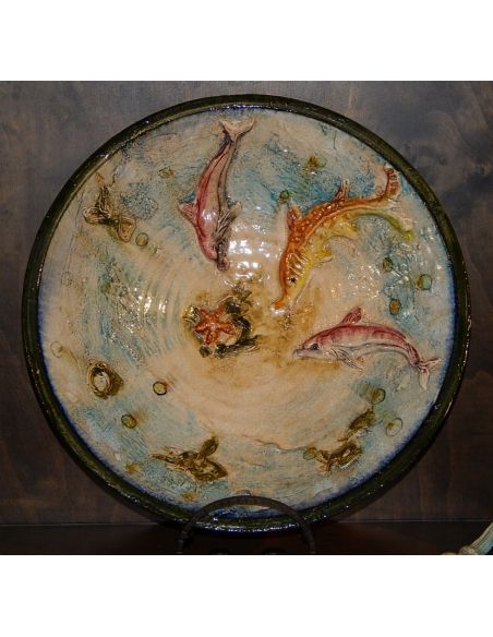 Colorful Dolphins and sea creatures display dish