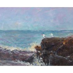 Original Oil Paintings By Artist: Anne-Marie Debuissert Misty Ledge, art gallery east greenwich ri