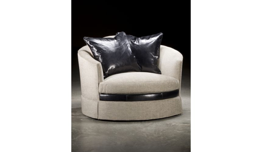 Luxury Leather & Upholstered Furniture Art Nu voe Style Double size Swivel Chair