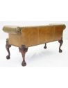 Luxury Leather & Upholstered Furniture Ball and claw tooled leather Bench