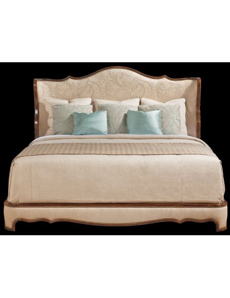 Upholstered bed with sleek modern styling. 405