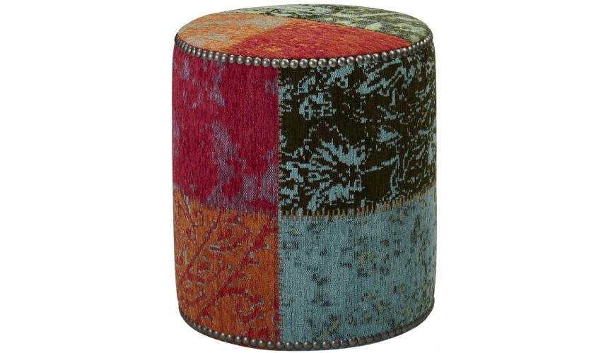 Luxury Leather & Upholstered Furniture Curio Crayon Accent Ottoman
