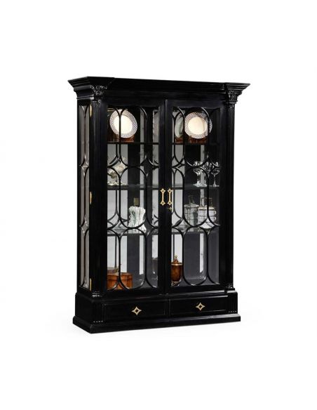 Black Painted Display Cabinet. Elegant Decor