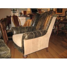 Luxury Leather & Upholstered Furniture High end furniture Bomber jacket leather chair tanned elk with ottoman 2