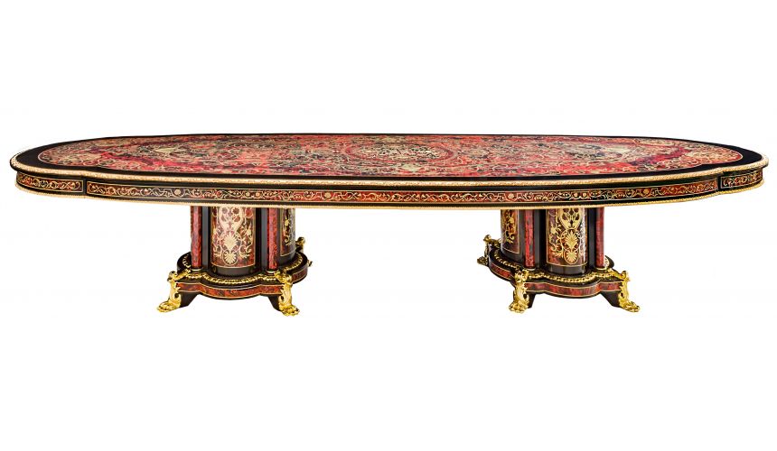 Dining Tables Luxury dining furniture. King Louis Collection Boulle marquetry work.