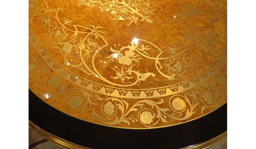 Handmade Italian Luxury Furniture Luxury dining furniture. Exquisite Boulle marquetry work.