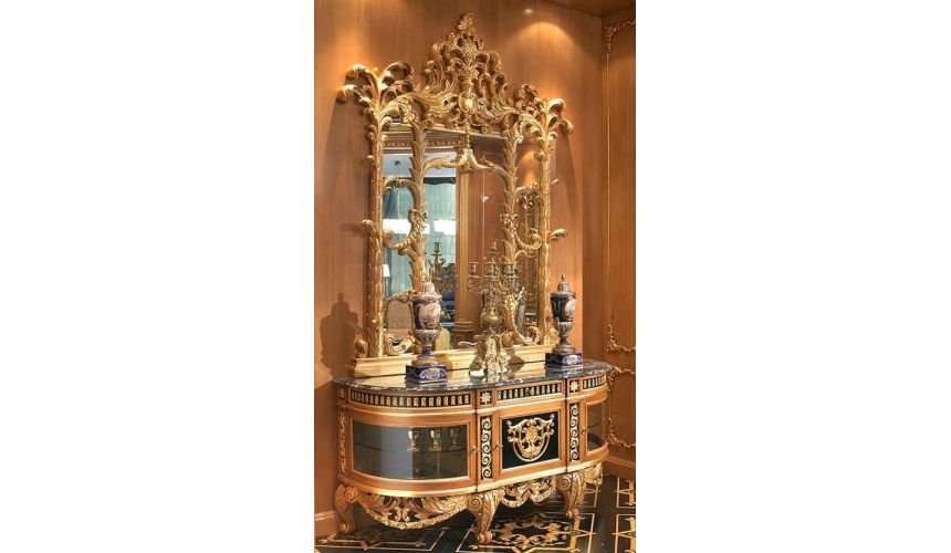 Handmade Italian Luxury Furniture Luxury dining furniture. Exquisite Boulle marquetry work.